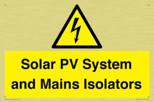 Solar PV System and Mains Isolators